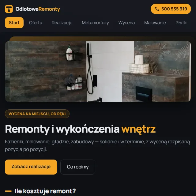 Odlotowe Remonty — kalkulator wycen remontów